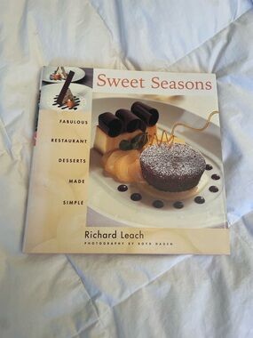 Sweet Seasons Dessert Cookbook by Richard Leach - Cream & Orange Cover
